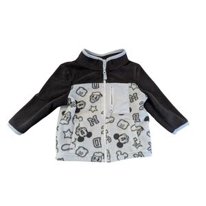 EUC Disney Jumping Bean Toddler 12 Month Mickey Mouse Fleece Zip Jacket Black